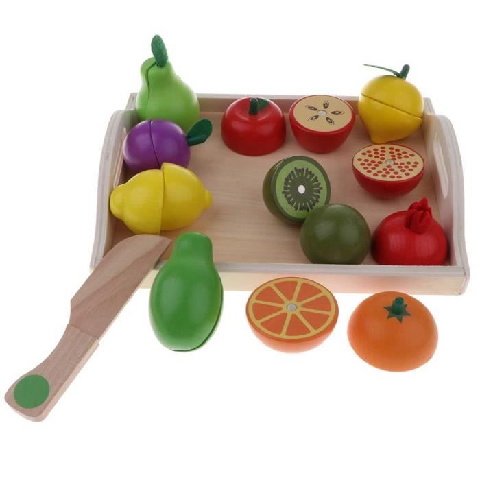 Set Magnetique Fruits Légumes Alimentaire a Decouper en Bois Jeux