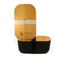 2 Boîtes d déjeuner de style japonais avec couvercle en bois, tendance et design, Boîte Bento, sans BPA, écologique, voyage, travail-3