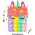 Sac à Main 2 en 1 Pop It Push Pop Bubble It - KAKOO - Sensory Multicolore en Silicone - Licorne-3