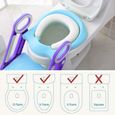 Siège de Toilette Enfant Pliable et Réglable, Reducteur de Toilette Bébé Bleu-violet-3