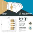 Tente familiale de camping tunnel - Skandika Gotland 6 - 6 personnes - 540 x 450 cm - Tapis de sol cousu - 5000 mm - 2,1 m de-3