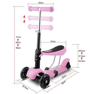 Trottinette à 3 roues pliante avec un siège pour filles • Petites Pirates
