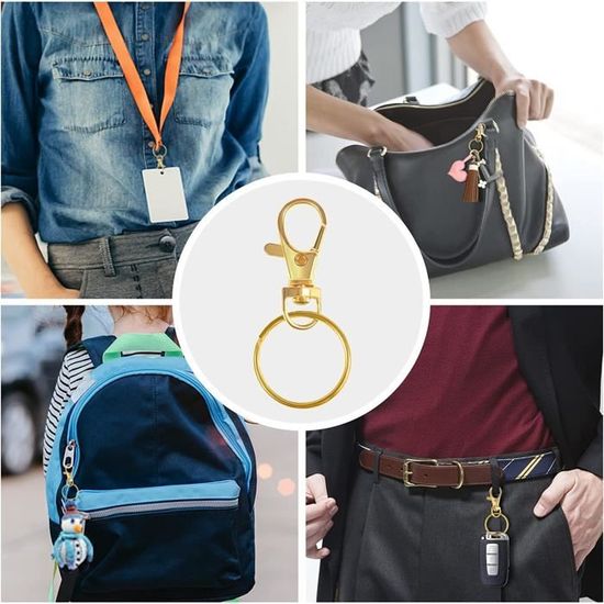 50 Pièces Porte-clés Rotatif,Mousqueton Porte Clé,Fermoirs