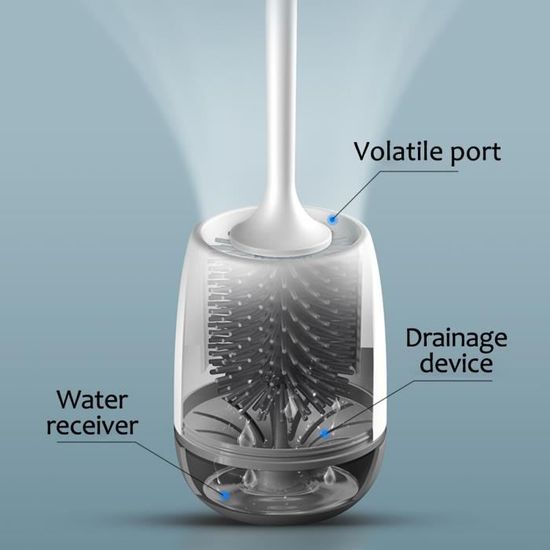 Brosse WC Poign/ée en plastique acrylonitrile butadi/ène styr/ène Base en acier inoxydable 304/