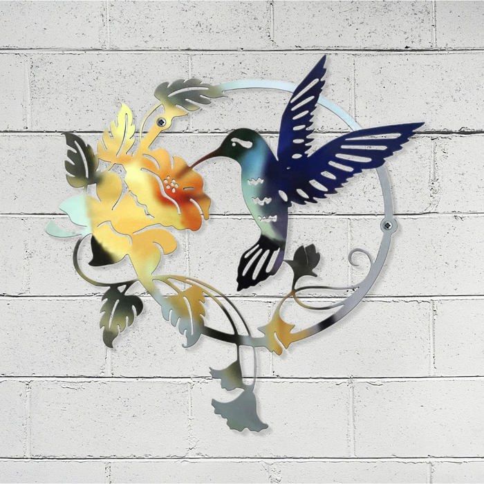 koolsoo Silhouettes d'Oiseaux en Acrylique Décoration de Jardin, Piquet de Sol Décoration Colibri Art d'Oiseau
