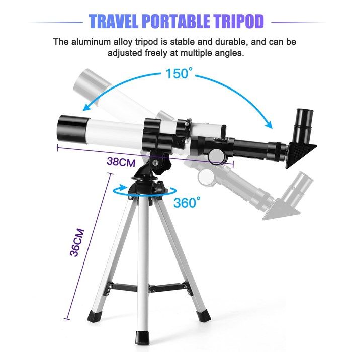 Télescope Débutant 50mm Télescope Astronomique Enfant 50mm Ouverture