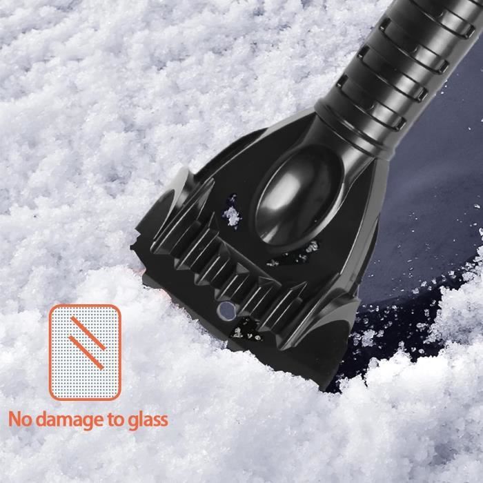 1PCS Grattoir de voiture et brosse à neige poteau en aluminium rétractable,  brosse à neige de voiture réglable 2 en 1 avec poignée