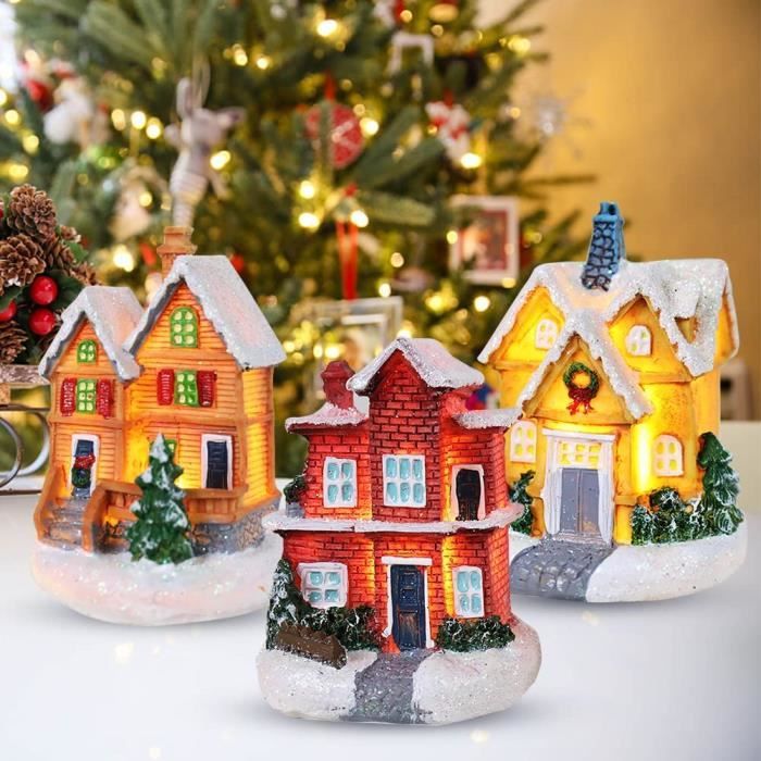 Village de noel sales miniature en bois