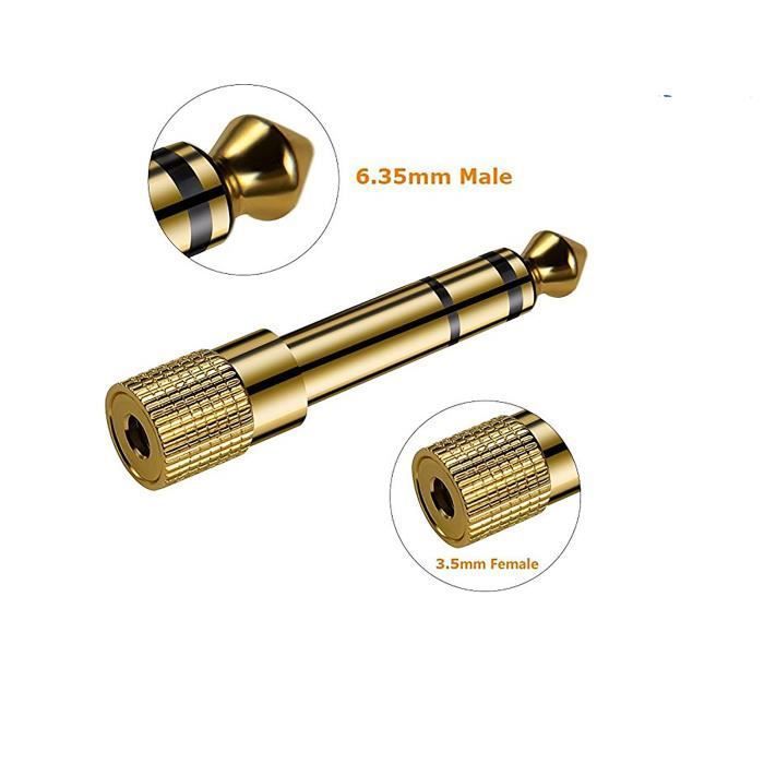 Adaptateur Jack 6.35mm Mâle Vers 3.5mm Femelle - Neuf, Pour Connexion Audio