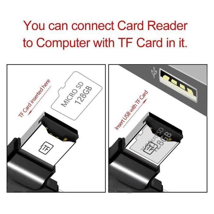Lecteur portable multifonction, Cle USB pour telephone portable USB TF Flash  Cle USB avec Connecteur foudre , noir Ma05719 - Cdiscount Informatique