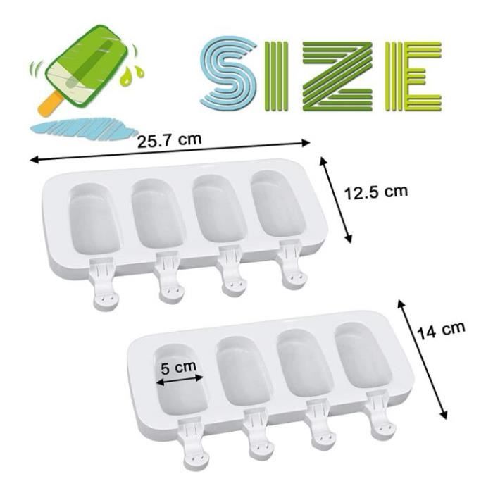 Moules à Crème Glacée En Silicone - Lot De 4 Colorés - Réutilisables, Lavables Au Lave-vaisselle - Pour Maison, Fêtes
