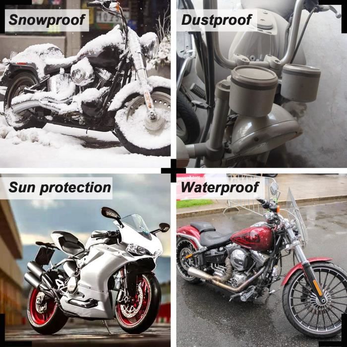 SLIMPC Couverture de Moto étanche Universelle abri extérieur Protection Moto  Accessoires Stockage Garage Utilisation for poussière Pluie Neige UV (Color  : Black Large 2) : : Auto et Moto