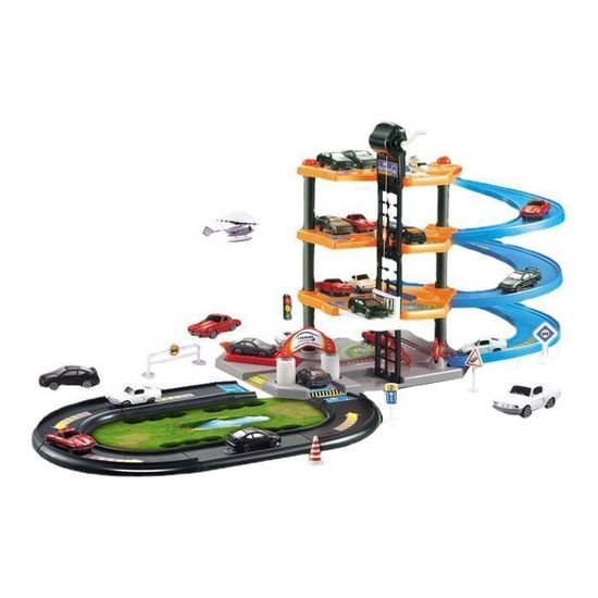 Garage Jouet 6 étages Avec Ascenseur - Circuit Voitures Pour Enfants - Inclut Une Voiture - Taille ~25 Cm