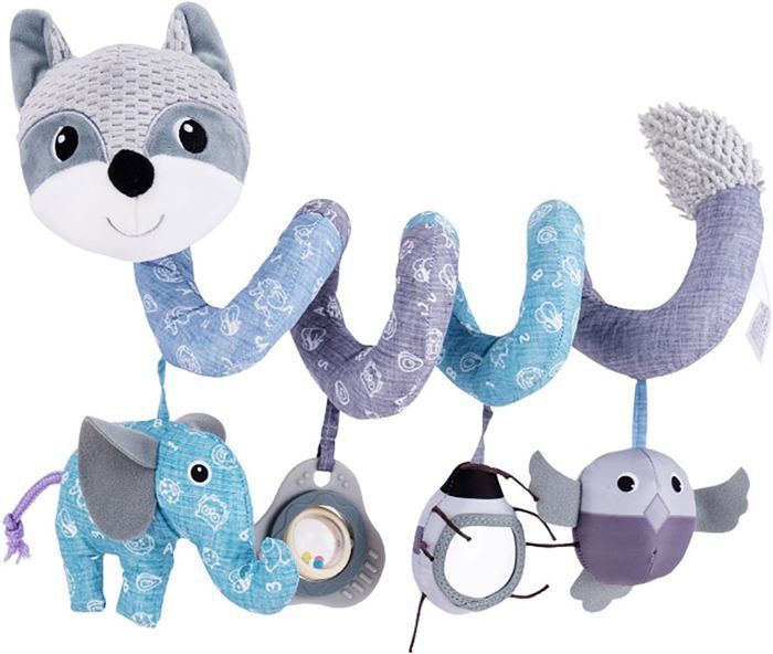 Hahaland Jouet Poussette Licorne – Spirale D'Activité Avec 3 Peluches Détachables, Hochet, Miroir, Silicone – Dès 0 Mois