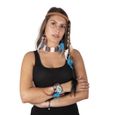 Set indienne - CHAKS - Accessoires de mode pour femme - Bandeau, boucles d'oreilles, collier et bracelet blanc-0