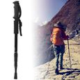 YOSOO Canne de randonnée Bâtons de Randonnée à Quatre Sections Poignée Droite Bâton de Marche d'Alpinisme Extérieur(Noir )-0