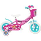 Vélo 10'' enfant Stella Pat Patrouille Fille avec panier avant, garde boue, carte, roues bâtons & 2 stabilisateurs