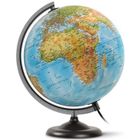 Globe terrestre lumineux - JPC - First - 30 cm - Double cartographie - Sphère bleue