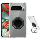 E.F.CONNECTION Coque pour Google Pixel 9 Pro XL, - Protection Silicone Transparent Antichoc avec Support Ajustable Octogonal