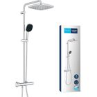 Colonne de douche avec mitigeur thermostatique - Economie d'eau - GROHE Vitalio Comfort 250 - Chromé - 26696001