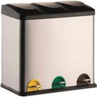 MSV Poubelle Tri Selectif Inox 3x20L
