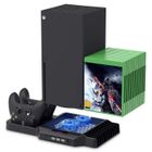 RAIDEN TRADE FR Ventilateur de Refroidissement pour Console Xbox Series S/X avec station de charge Contrôleur et 11 emplacements pour Disque