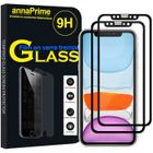 VCOMP Pour Apple iPhone 11 6.1": Lot - Pack de 2 Films de protection d'écran Verre Trempé Plein écran de Couleur - NOIR