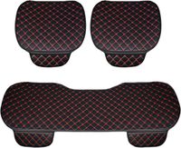 Lupex shop - Housse de siège auto universelle, 3 pièces, 2 avant et 1 arrière, tessu PVC Noir/Rouge LS25