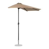 Demi parasol pentagone - Uniprodo - 270 x 135 cm - Noir - Mât droit - Rectangulaire