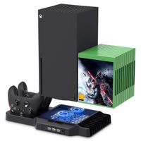 Ventilateur de Refroidissement pour Console Xbox Series S/X avec station de charge Contrôleur et 11 emplacements pour Disque