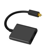 optique numérique Câble Audio Adaptateur Séparateur Audio Optique Toslink Numérique à Deux Ports 1 en 2 sur Noir