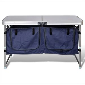 TABLE DE CAMPING ALIGHTUP - Placard de camping table, Table de camping Pliante, aluminium,120 x 47 x 68 cm (L x l x H)