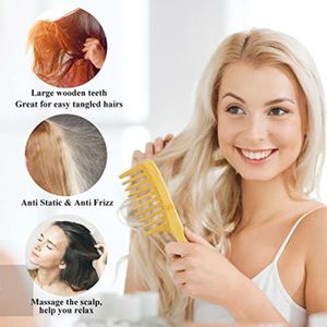 Peigne Large Arrondi Pour Cheveux - Noir - Accessoire Coiffure Basique