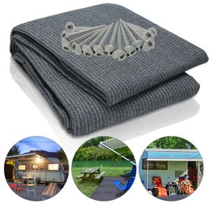 Tapis De Sol Pour Tente Camping Onvaya 300x600 Cm - Bleu/Gris Robuste Et Lavable