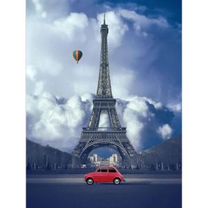 TABLEAU - TOILE Diy Diamond Painting Complet Voiture Rouge, 5D Bro