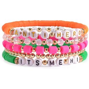 BRACELET - GOURMETTE Bracelets d'amitié colorés empilables Swiftie - Anti-héros - Lot de 5 pour femme et adolescente
