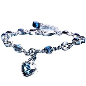 BRACELET - GOURMETTE Régler Bijoux Femme Bracelet Femme - Crystal - Cadeau Saint Valentin pour Femme Fille Chérie Copine - Bleu