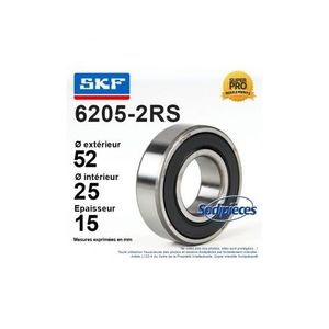 Roulement a billes 6205-2RS-C3-SKF 25x52x15 mm