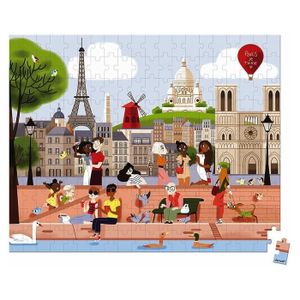 PUZZLE Puzzle vue de Paris - Janod - 200 pièces - Dessins animés et BD - Rouge - A partir de 7 ans