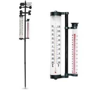 World Of Weather - Thermomètre extérieur métal 90cm - Station météo  thermomètre pluviomètre - Achat & prix