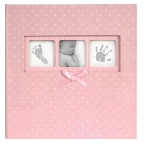 ARPAN Album Photo pour 200 Photos de bapt/ême Cadeau de f/ête pour la Famille Motif b/éb/é Fille Rose 24 x 10 x 24 cm