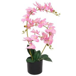 FLEUR ARTIFICIELLE WORD Design Plante artificielle avec pot Orchidée 65 cm Rose®TRZSGD® MODERNE