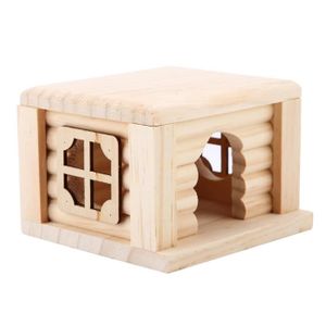 ACCESSOIRE ABRI ANIMAL YOSOO Maison en bois 1Pc en bois naturel Hamster H