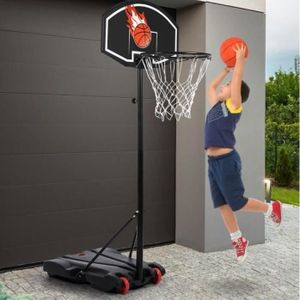 PANIER DE BASKET-BALL Panier de basket sur pied hauteur réglable - Panneau noir H max.246 cm - KEKEDA
