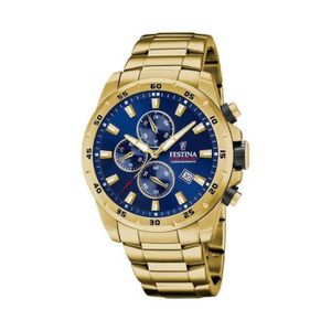 MONTRE Montre Homme Festina - F20541/2 - Chrono Sport plaqué or - Cadran bleu 45.05mm