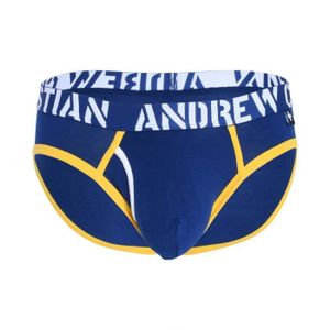 CULOTTE - SLIP Andrew Christian - Sous-vêtement Hommes - Slips Homme - Fly Tagless Brief w/ ALMOST NAKED® Marine - Marine