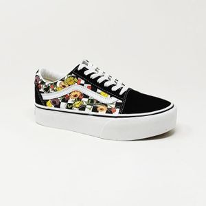 BASKET Baskets Vans Old Skool Platform CS - Femme - Multicolore - Blanc - Lacets - Canvas - Compensé