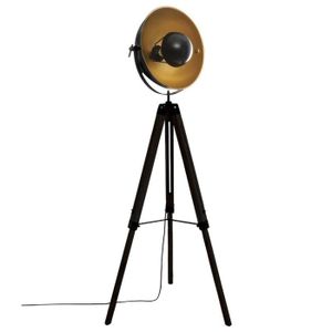 LAMPADAIRE Lampadaire trepied en paulownia coloris noir - D. 67 x H. 162 cm
