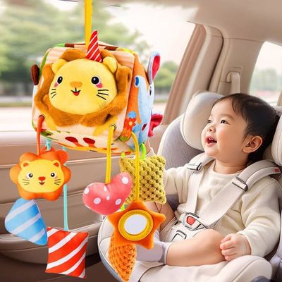 Jouet De Poussette En Spirale – Animaux En Peluche Avec Grinceurs – 35x27 Cm – Pour Nouveau-nés 0-6 Mois – Attache Universelle Pour Poussette, Siège Auto, Berceau