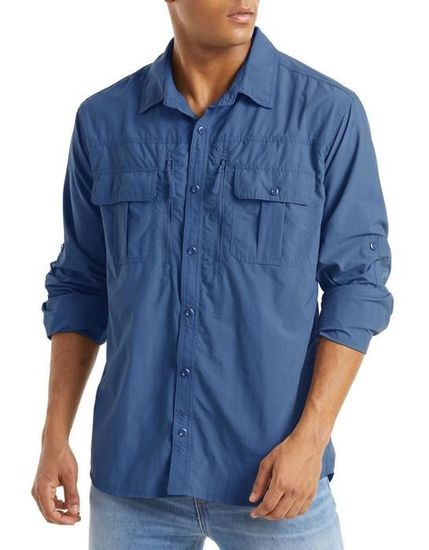 Chemise De Pêche Simms Homme - XL - Bleu - Manches Longues Séchage Rapide - Occasion